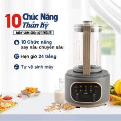 Máy làm sữa hạt ENGLER EL25 chống ồn, dung tích 1,5 lít, 10 chức năng