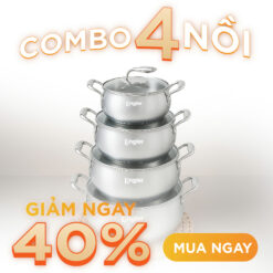 Nồi Inox Engler dùng mọi loại bếp inox nguyên khối 5 lớp dày dặn nồi táo inox 304 an toàn sức khoẻ