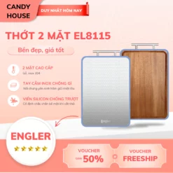 Thớt 2 mặt Engler EL8115 kháng khuẩn cao cấp, chống trượt, chống thấm, an toàn cho gia đình