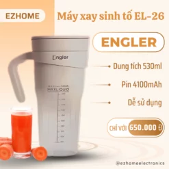 Máy Xay Sinh Tố Cầm Tay Engler EL26, Dung Tích 530ml, Pin 4100mAh, Xay Mịn Nhanh Chóng Mọi Lúc