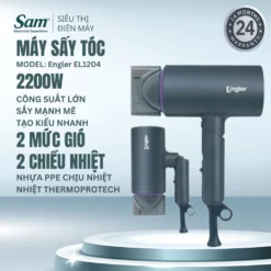 Engler EL1204 Máy Sấy Tóc Công Nghệ Ion Âm Làm Mượt Tóc, Giảm Tĩnh Điện, Thiết Kế Gọn Nhẹ